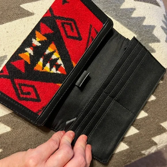 SOLD **Wallet Wool Indian Saddle blanket southwestern tribal - Picture 5 of 11